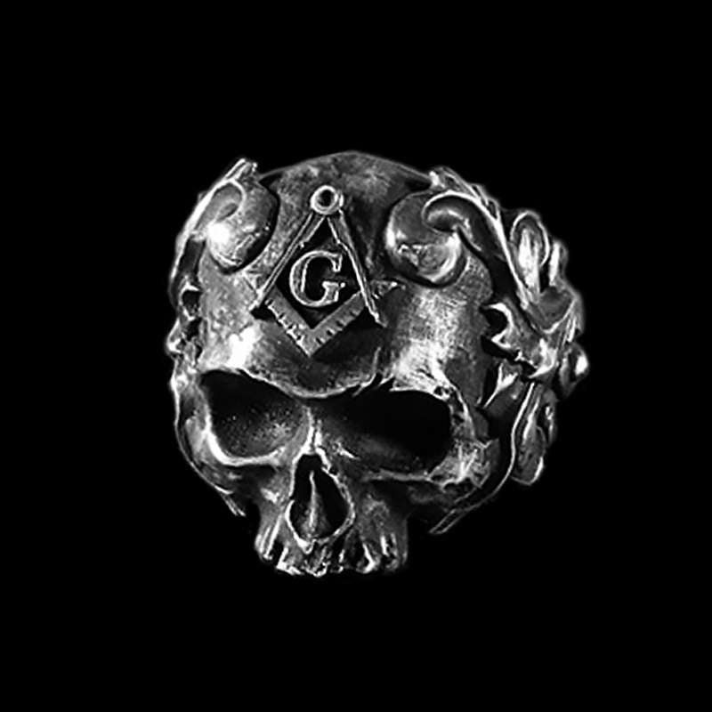 Freemason Rings 925 Silver Skull Rings Symbols of Legacy Brotherhood