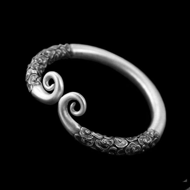 Lucky Bracelet | Monkey King 999 Silver Hand-Carved Bracelets Main Image
