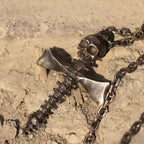 Skull Silver Cross pendant 925 Sterling Silver skull skeleton Necklace