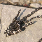 Hand bone pendant 925 Sterling Silver ILY sign skull Necklace pendants SSP123