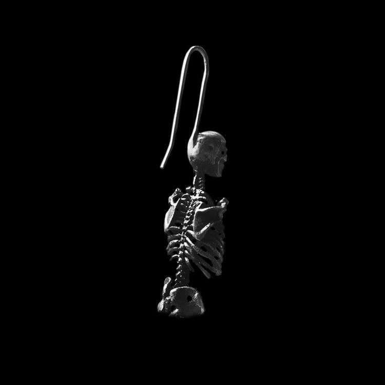 Sterling silver skeleton earrings for men and women