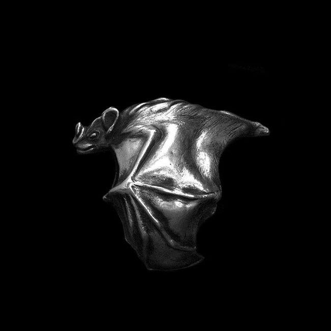 Black bat ring 925 Sterling silver Original handmade bat rings Hover Image