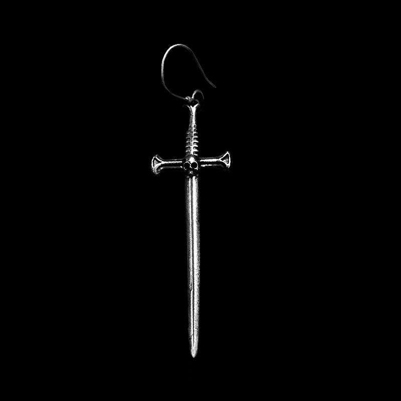 Massacre demon skull sword earring 925 Sterling Silver sword earring