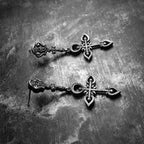 Saint cross earbob 925 Sterling Silver skull cross earring FCS16
