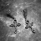 Saint cross earbob 925 Sterling Silver skull cross earring FCS16