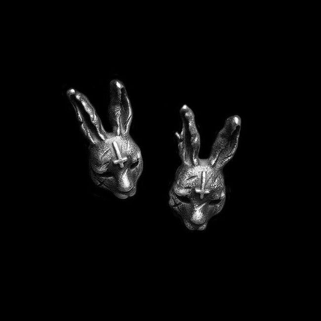 Skull mashimaro ear nail 925 sterling silver mashimaro earring FCS18 Hover Image