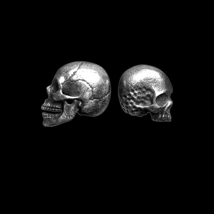 Skull big and small stud earrings 925 silver skull earrings