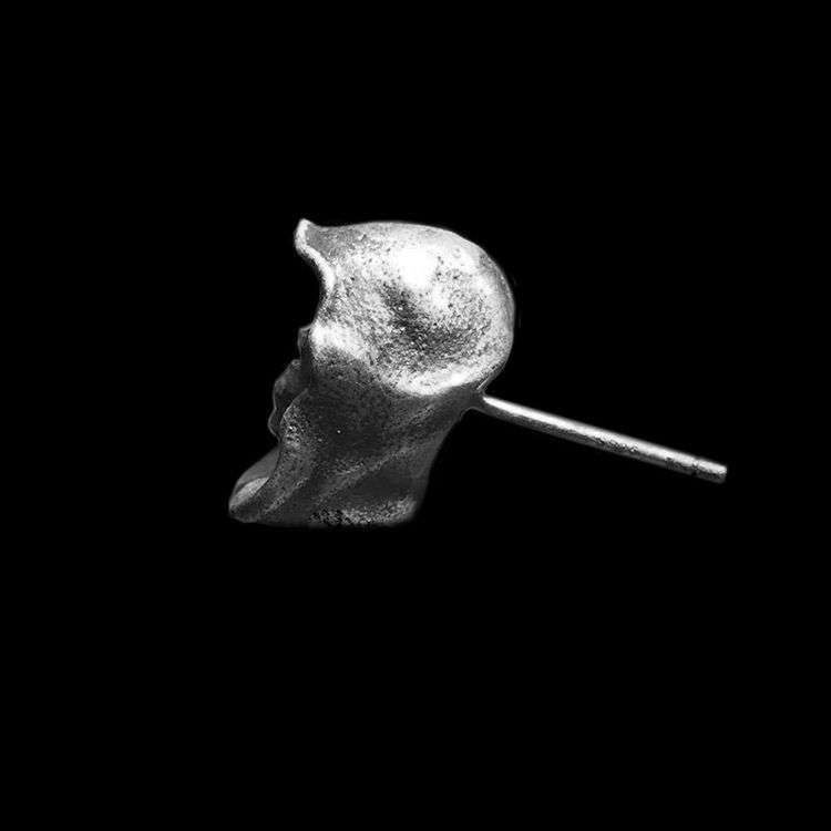 Death skull stud earrings 925 sterling silver death earrings