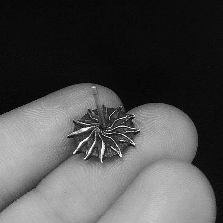 Son of the sun skull stud earrings 925 silver skull earrings