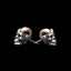 Evil satan skull stud earrings 925 sterling silver Devil skull earrings