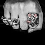 Hells Baron skull ring 925 Sterling silver original handmade Hellboy rings SSJ188