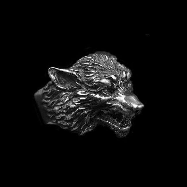 Wolf ring 925 Sterling silver original wolf head rings Main Image