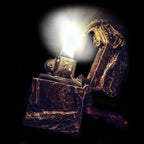 Sabertooth Brass Zippo Case - Hand Carved Lighter Cover