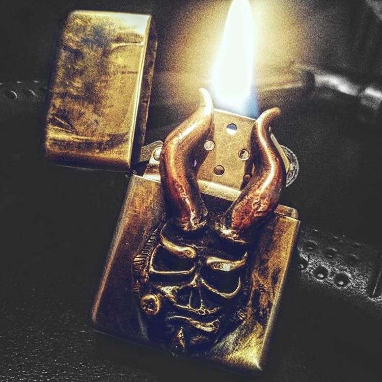 Hell Armor Lighter Cases - Hand-Forged Brass & Copper Hellboy-Inspired Sleeves