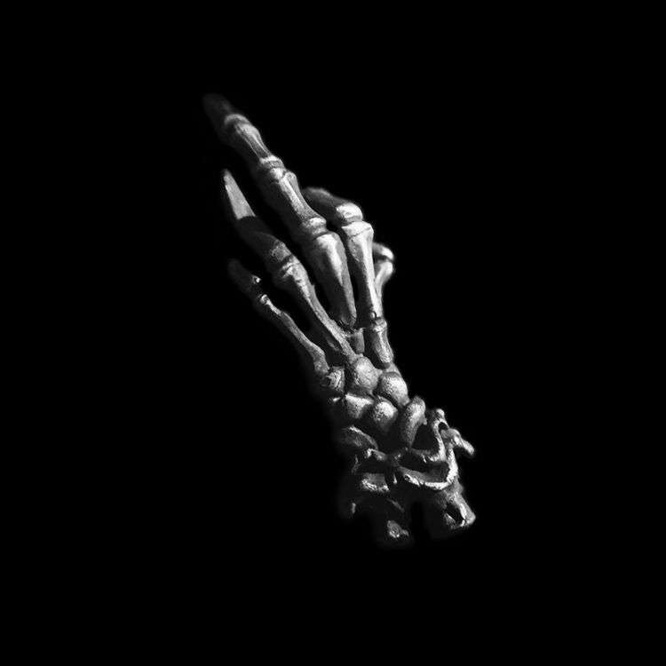 FUCK bones hand pendant 925 silver middle finger skull pendants SSP132