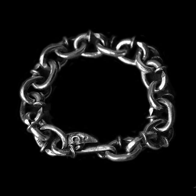 Silver Nail Bracelet design bold statement without being overly ostentatious Hover Image
