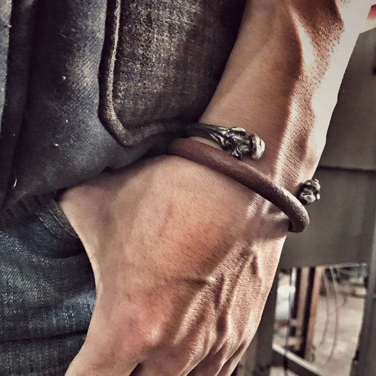 Bone bracelet 990 sterling silver Large bone bar bracelets