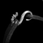 Skull cowhide bracelet 925 sterling silver top layer leather bracelets SSB76