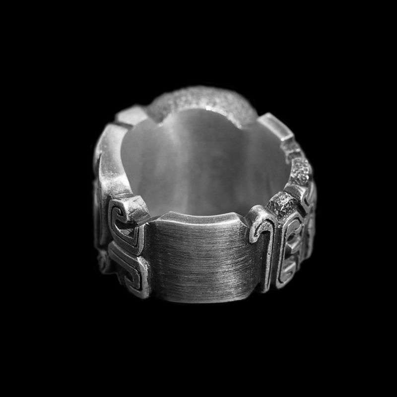 Gluttonous pattern ring 925 Sterling silver Auspicious pattern Brass rings