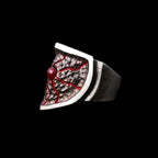 Lava Ruby Ring - Men's Sterling Silver Ring