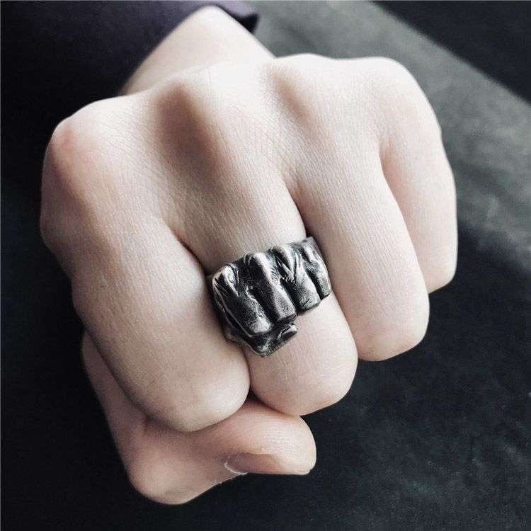 Fist rings 925 Sterling silver Fist ring symbolizes power