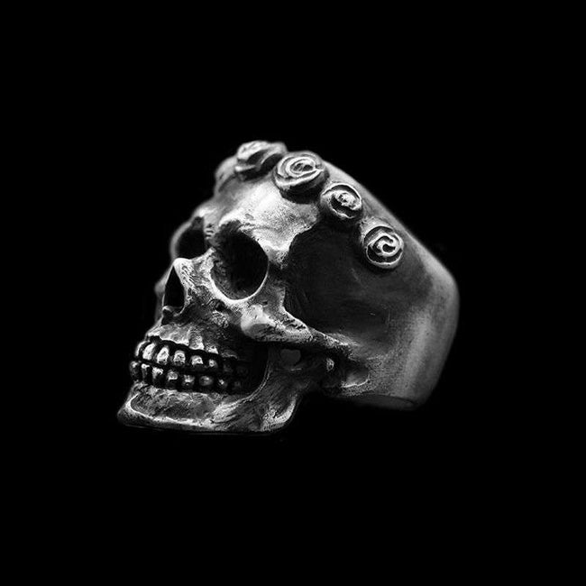 Rose skull ring 925 Silver Garland skull rings SSJ206 Main Image