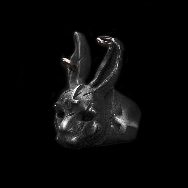 Mashimaro ring 925 Silver Cross rabbit rings  Hover Image