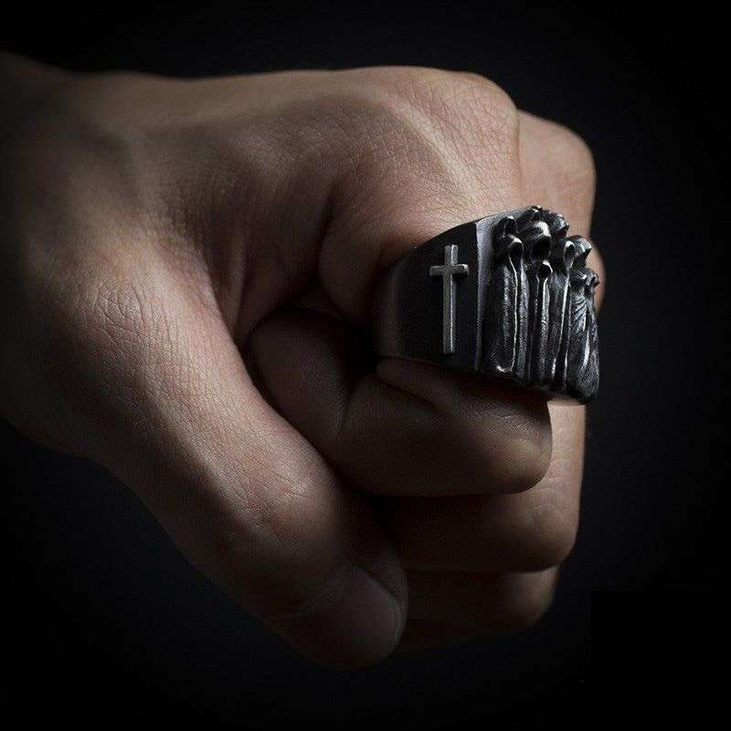 World of nothingness ring 925 Silver Choir cross rings SSJ214