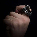 Poison Black Mamba ring 925 Silver Viper skull rings SSJ215