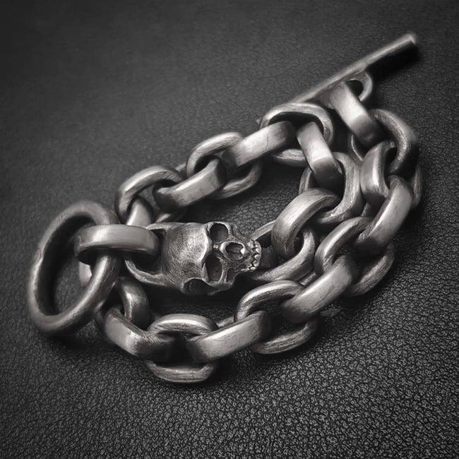 Heavy mens skull bracelets standing as an enduring testament to appreciation Main Image