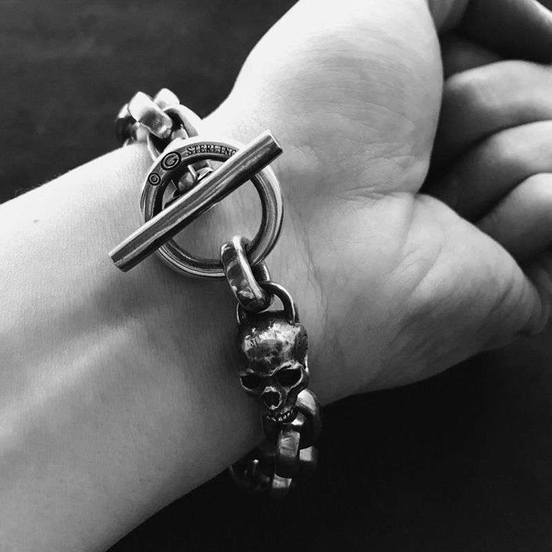 Heavy mens skull bracelets standing as an enduring testament to appreciation
