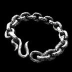 Knife marks mens silver bracelet uniquely masculine appeal