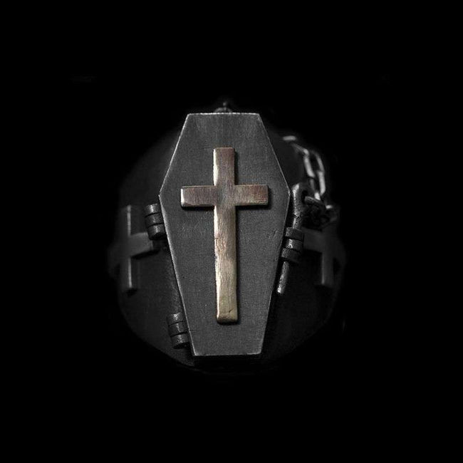 Will never change until death ring 925 Silver skull rings Hover Image