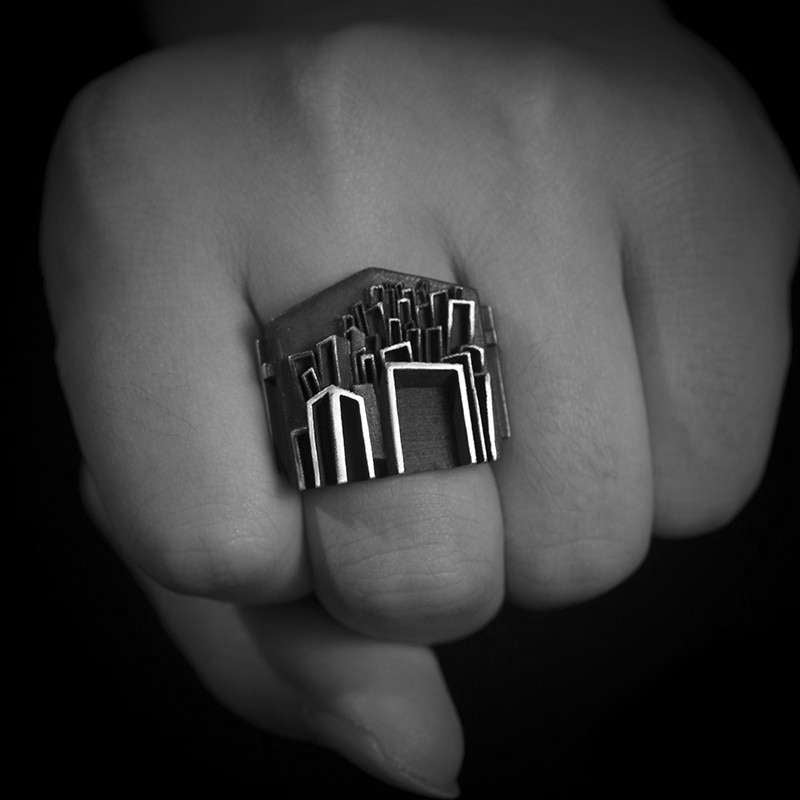 Void land ring 925 Silver virtual space rings SSJ222