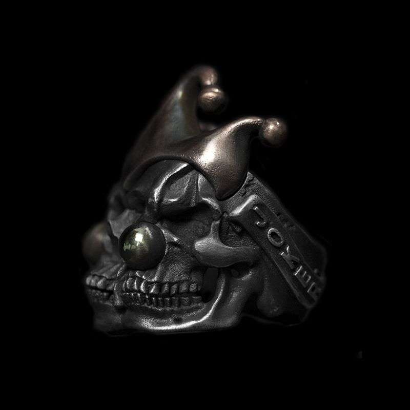 Joker three heads skull ring 925 Silver Joker skull rings SSJ224