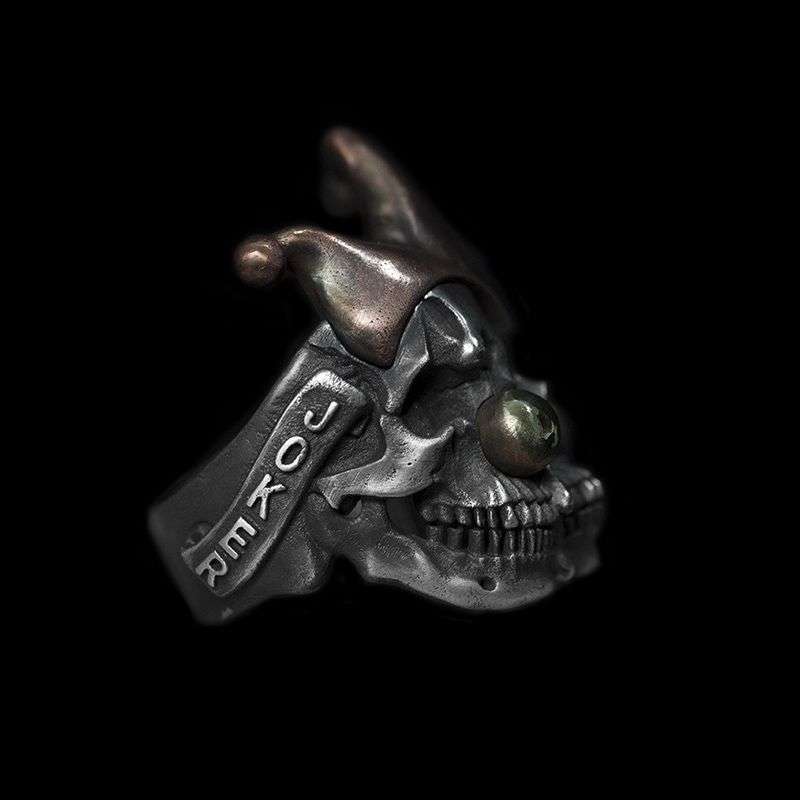 Joker three heads skull ring 925 Silver Joker skull rings SSJ224