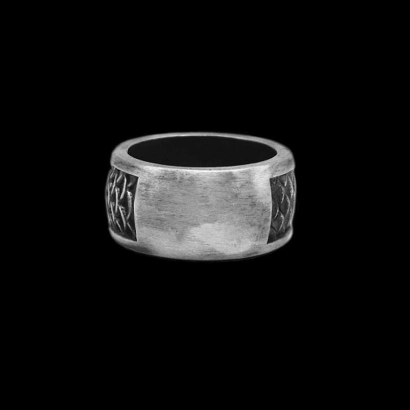Fish ring 925 silver squama mens pinky rings .