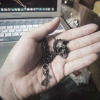 Half face skull pendant 925 silver Damaged skull pendants SSP144