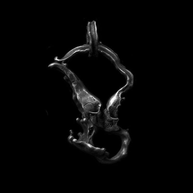 Skull Kiss Pendant - 925 Sterling Silver Love Jewelry | Gothic Romance Gift