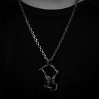 Skull Kiss Pendant - 925 Sterling Silver Love Jewelry | Gothic Romance Gift