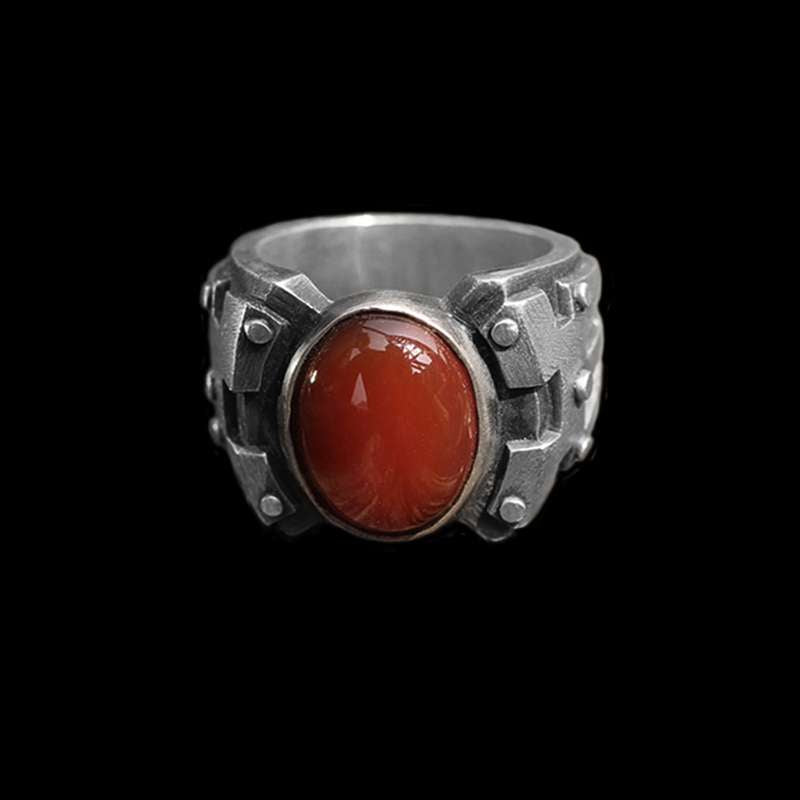 Gents Ruby Ring Give it to your lover Mens silver ruby wedding ring 
