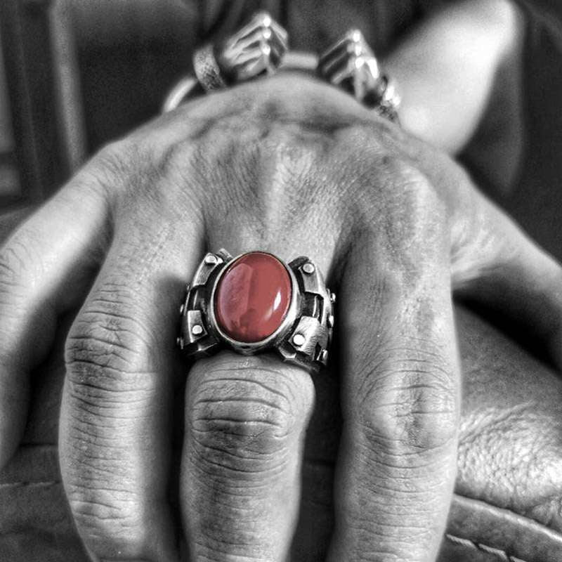 Gents Ruby Ring Give it to your lover Mens silver ruby wedding ring 