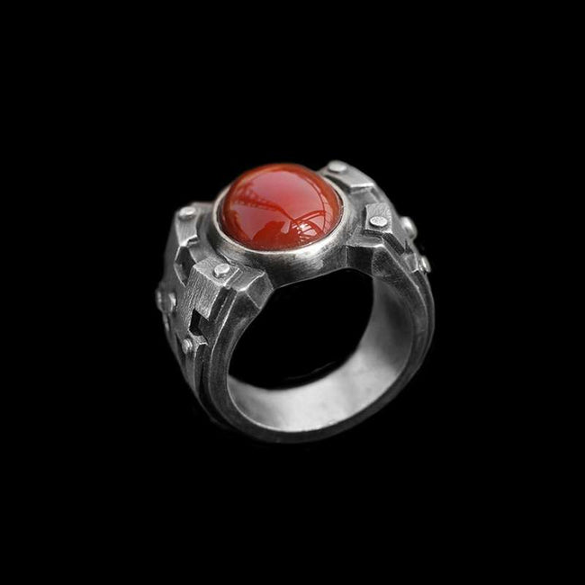 Gents Ruby Ring Give it to your lover Mens silver ruby wedding ring  Hover Image