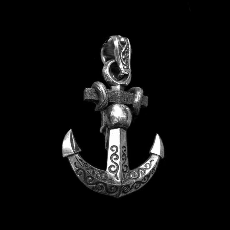 Ships anchor skull pendant 925 silver ships anchor pendants SSP152
