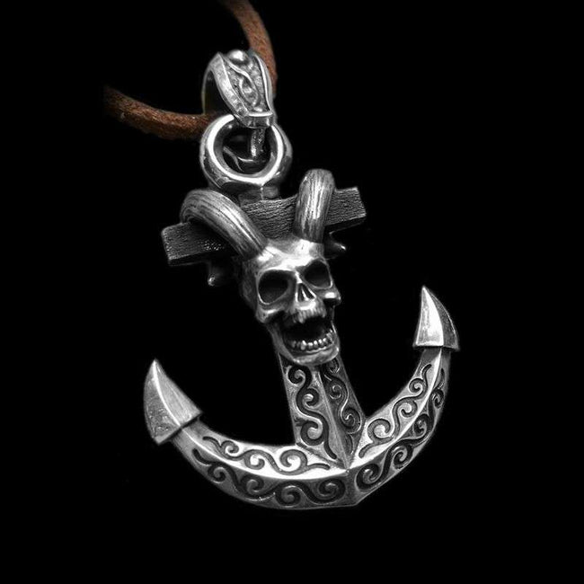 Ships anchor skull pendant 925 silver ships anchor pendants SSP152 Main Image