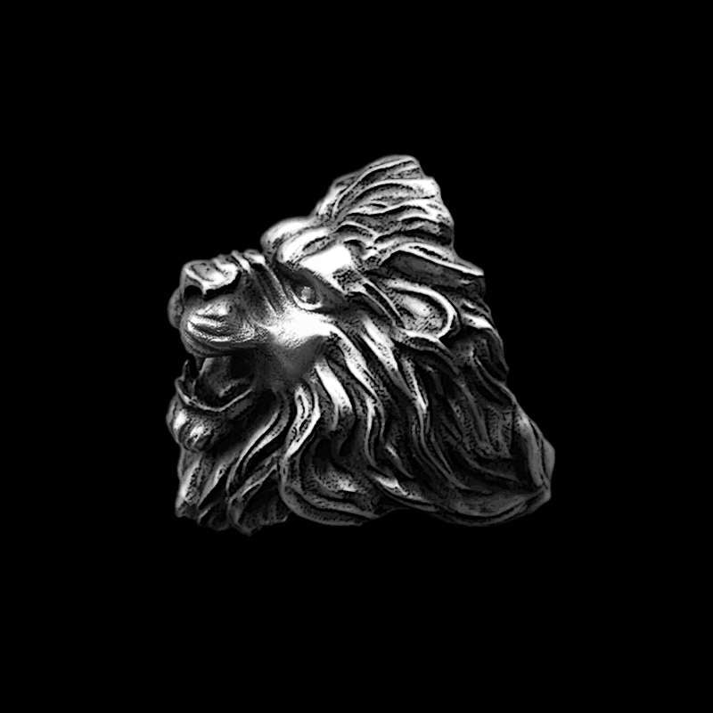 Male lion ring 925 silver King of Grassland lion ring SSJ238