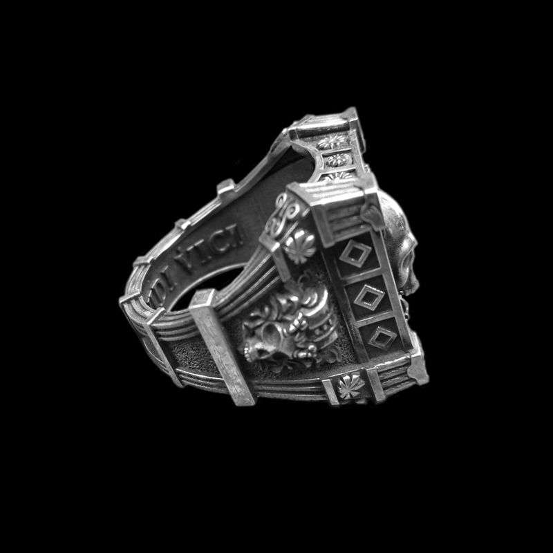 Gothic skull ring 925 silver seal skull ring SSJ241