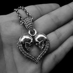Gothic skull love pendant 925 silver love skull pendant SSP154