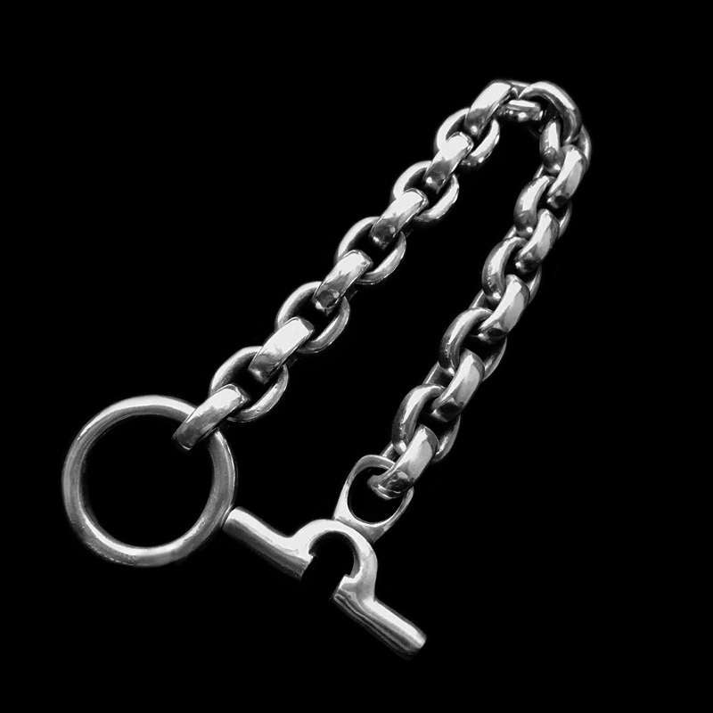 Rounded bracelet 925 silver U Buckle mens silver bracelets SSB84