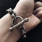 Knife marks bracelet skull TO Buckle 925 silver mens bracelets SSB85